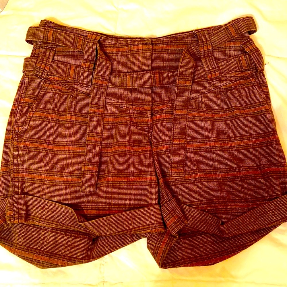 H&M fall/autumn tied waist plaid shorts boho artsy eclectic grandpa cottagecore